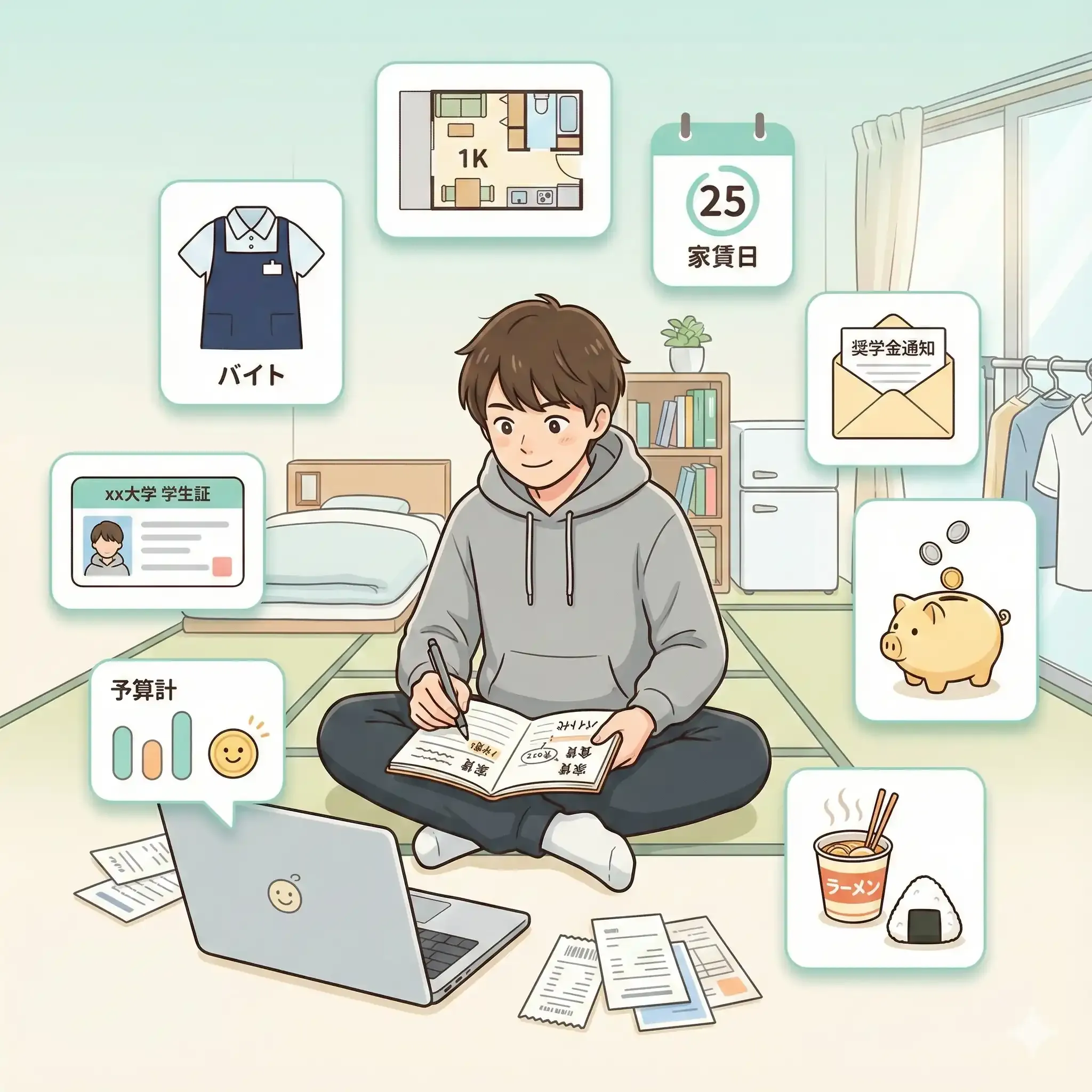 大学生の生活費シミュレーション